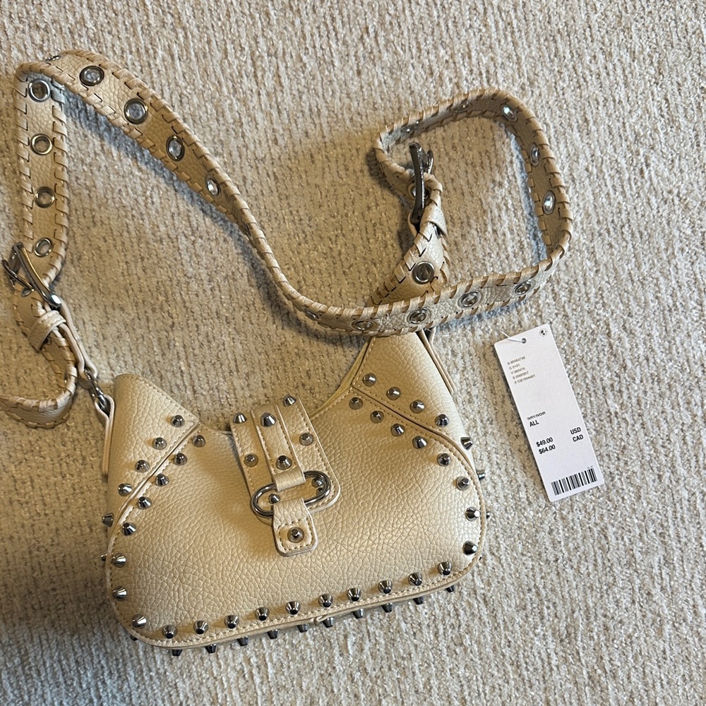 Urban Outfitters Studded Beige Shoulder Bag